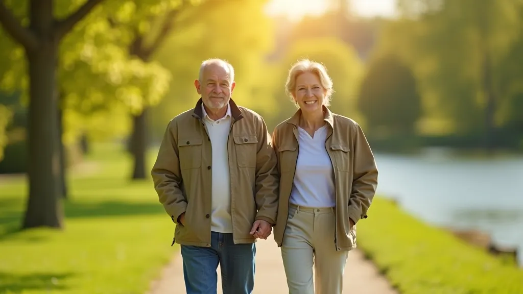 Seniori aktīvi pastaigā Durbes ezera promenādē ar skaistiem skatiņiem un zaļumiem